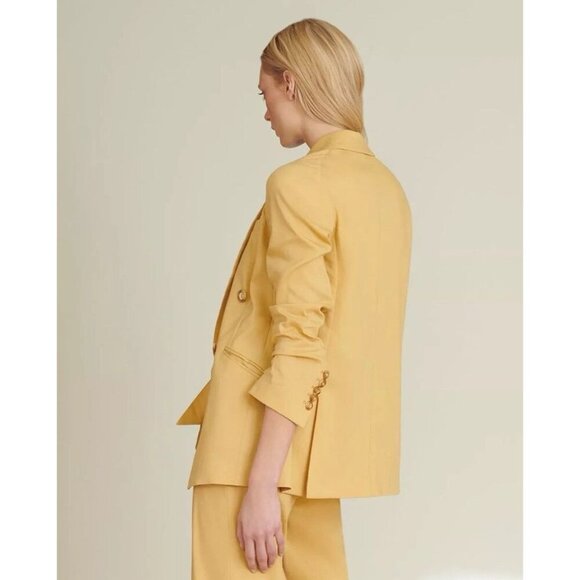 Veronica Beard Nisha Yellow Linen Wool Blend Dickey Blazer Jacket $595 Size 10 - Picture 3 of 16